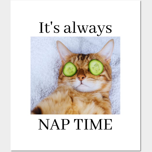 Most Likely to Take a Nap, It's Always Nap Time Funny Cat Wall Art by K.C Designs